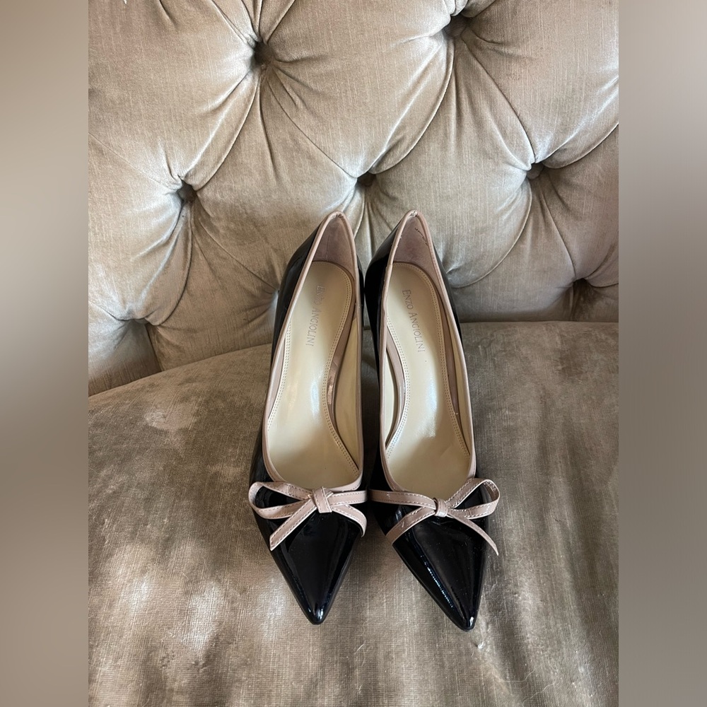 Enzo Angiolini black and beige shoes size 10, like brand new